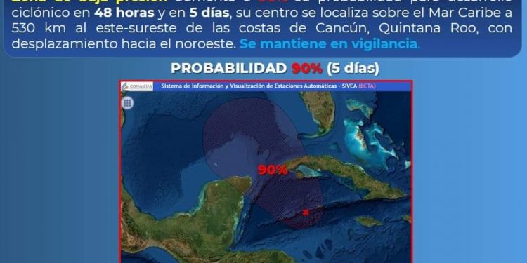 AUMENTA A 90 POR CIENTO LA PROBABILIDAD DE HURACÁN EN EL CARIBE