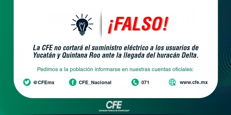 DESPLIEGA LA CFE EQUIPO ESTRATÉGICO PARA PREVENIR Y ATENDER POSIBLES AFECTACIONES ANTE EL PASO DEL HURACÁN ‘DELTA’ POR LA PENÍNSULA DE YUCATÁN