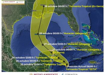 POR ARRIBO DE “ZETA” EMITEN “ALERTA AZUL” Y “VERDE” PARA QUINTANA ROO
