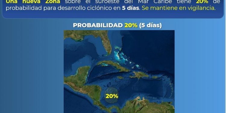 VIGILAN NUEVA ZONA DE BAJA PRESIÓN EN EL CARIBE