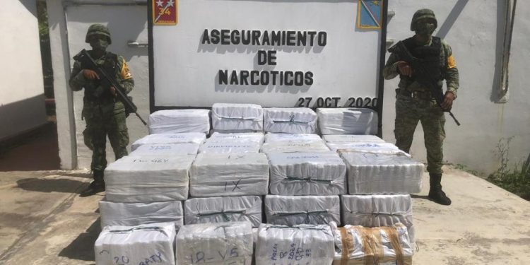 CARGAMENTO DE COCAÍNA ASEGURADO POR LA SEDENA ES VALORADO EN MÁS DE 18 MILLONES DE DÓLARES