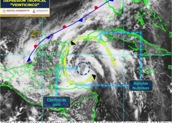 EMITEN ALERTAS PARA LOS MUNICIPIOS DE QUINTANA ROO POR PRESENCIA DE LA DEPRESIÓN TROPICAL 25
