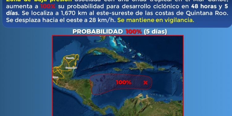 AVISA CONAGUA FORMACIÓN DE CICLÓN EN MAR CARIBE