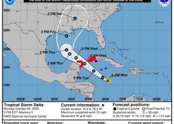 DELTA CAMBIA TRAYECTORIA HACIA EL NORTE DE QUINTANA ROO
