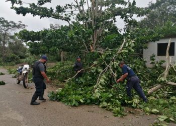 SEGURIDAD PÚBLICA DE LÁZARO CÁRDENAS BRINDÓ APOYO A LA POBLACIÓN TRAS EL PASO DE “DELTA”