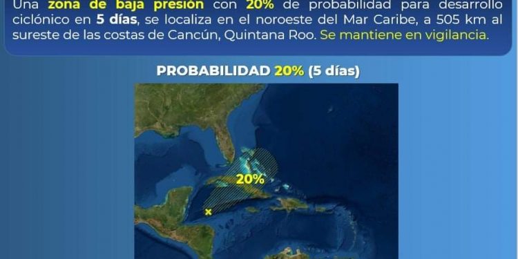 ZONA DE BAJA PRESIÓN PUEDE EVOLUCIONAR A HURACÁN, PERO ESTÁ LEJOS DE QUINTANA ROO