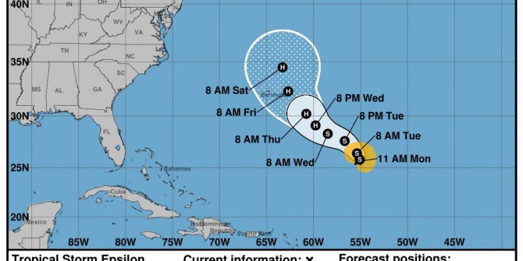 SE FORMA TORMENTA TROPICAL ÉPSILON, HASTA EL MOMENTO SON 27 SISTEMAS TROPICALES QUE SE HAN FORMADO EN EL 2020