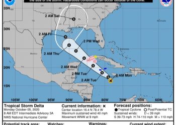 SE FORMA LA TORMENTA TROPICAL DELTA