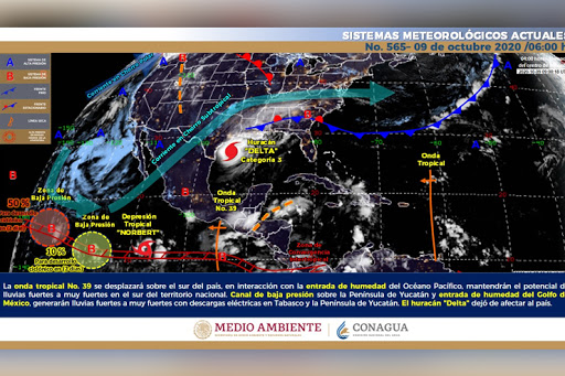 CANAL DE BAJA PRESIÓN, OCASIONARÁ LLUVIAS MODERADAS EN LOS RÍOS Y LA SIERRA