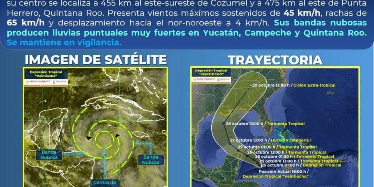 Se forma la depresión tropical 28