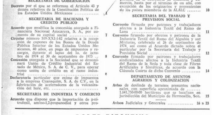 Diario Oficial de la Federación