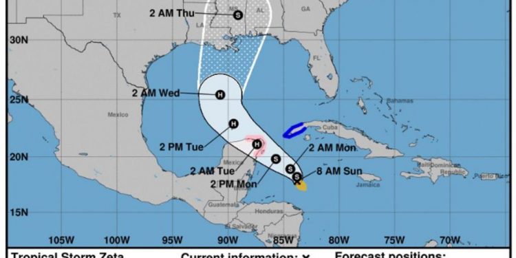 ZETA ESTÁ CERCA DE SER HURACÁN EN SU CAMINO A LA COSTA CARIBEÑA DE MÉXICO