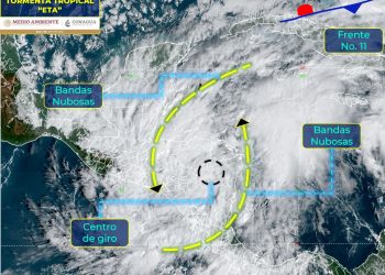INTERACCIÓN DE “ETA” CON EL FRENTE FRÍO NÚMERO 11 CAUSARÁ LLUVIAS EN Q.ROO DURANTE LAS PRÓXIMAS 48 HORAS