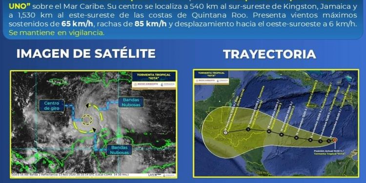 SE FORMA TORMENTA TROPICAL IOTA