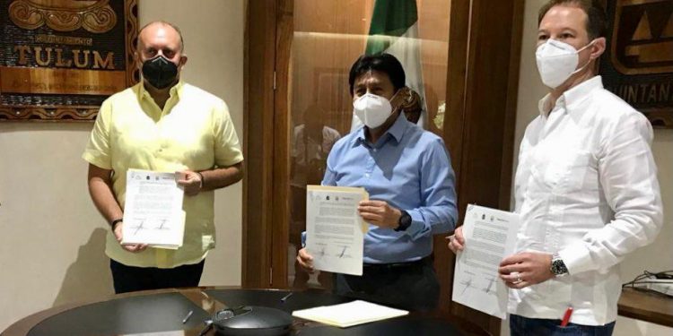 AHT Y AYUNTAMIENTO DE TULUM FIRMAN ACUERDO PARA NO REALIZAR FIESTAS NI EVENTOS MASIVOS