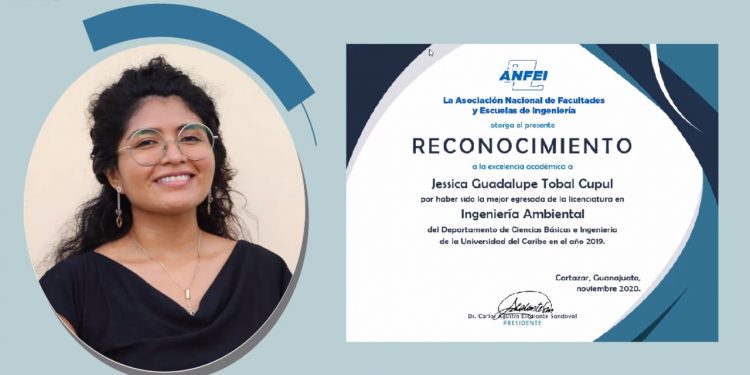 RECONOCE ANFEI A LA MEJOR EGRESADA DE INGENIERÍA AMBIENTAL DE LA UNICARIBE