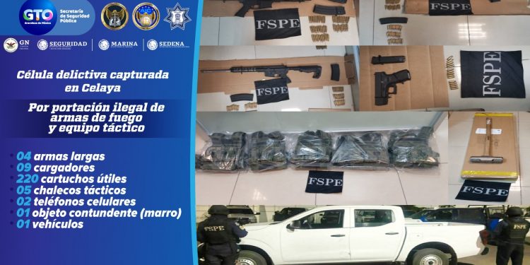 DETIENEN A GRUPO DELICTIVO EN CELAYA