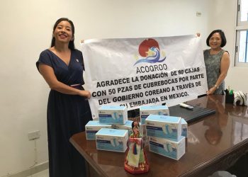 GOBIERNO DE COREA DONA EN QUINTANA ROO 80 CAJAS DE CUBREBOCAS