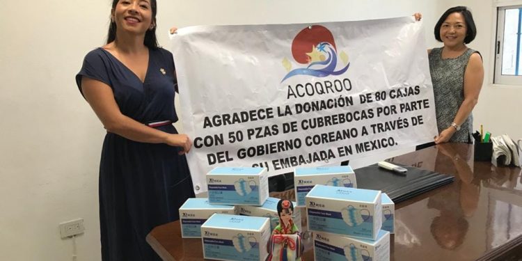 GOBIERNO DE COREA DONA EN QUINTANA ROO 80 CAJAS DE CUBREBOCAS