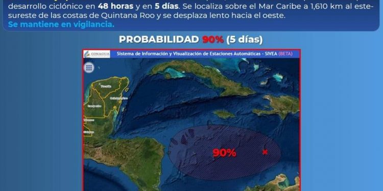 ZONA DE BAJA PRESIÓN CERCA DE EVOLUCIONAR A DESARROLLO CICLÓNICO