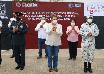 GOBIERNO DE LAURA BERISTAIN E INICIATIVA PRIVADA ENTREGARÁN 11 MIL CUBREBOCAS A POLICÍAS