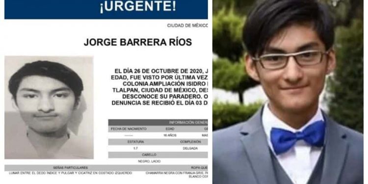 APARECE JORGE BARRERA, ESTUDIANTE DE PREPA 5 DESAPARECIDO