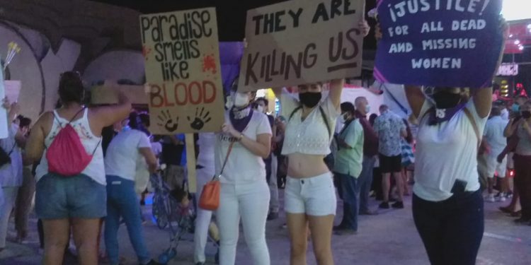 MARCHAN PARA CESE DE FEMINICIDIOS Y JUSTICIA PARA ALEXIS