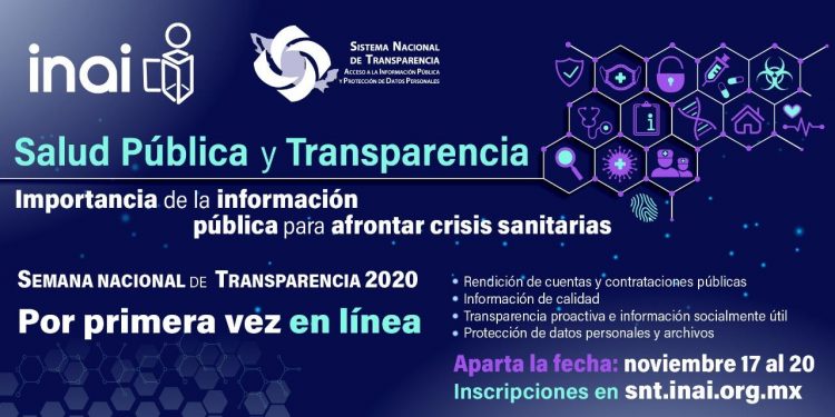 TRANSPARENCIA PARA AFRONTAR CRISIS SANITARIAS, TEMA CENTRAL DE LA SEMANA NACIONAL DE TRANSPARENCIA 2020