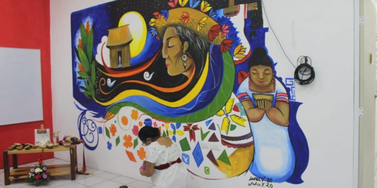 MURAL DE MARÍA UICAB VISIVILIZA LUCHA DE MUJERES MAYAS DURANTE LA GUERRA DE CASTAS