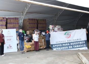 LLEGA A TABASCO SEGUNDO CARGAMENTO DE AYUDA HUMANITARIA DEL SENADO DE LA REPÚBLICA