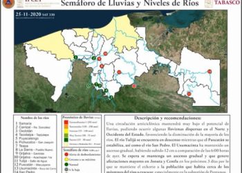 MANTIENE IPCET ALERTA EN JONUTA Y CENTLA POR CRECIDA DEL USUMACINTA