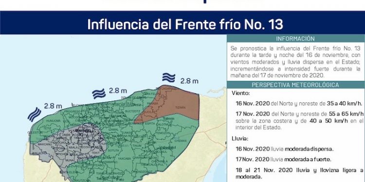 PREVIENE PROCIVY SOBRE APROXIMACIÓN DEL FRENTE FRÍO 13 CON LLUVIAS