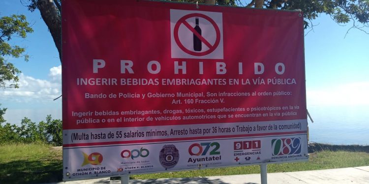 PROHÍBEN CONSUMO DE ALCOHOL EN EL BOULEVARD DE CHETUMAL
