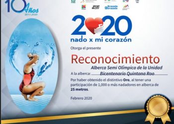 DISTINGUEN A QUINTANA ROO POR SU PARTICIPACIÓN EN EL EVENTO NADO POR MI CORAZÓN 2020