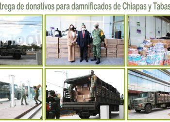 INAI ENTREGA A SEDENA DONATIVOS PARA DAMNIFICADOS DE TABASCO Y CHIAPAS