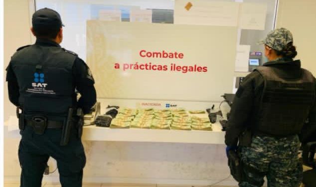 ADUANAS Y GUARDIA NACIONAL DECOMISAN CARGADORES PARA ‘CUERNO DE CHIVO’, FENTERMINA, CARTUCHOS DE CANNABIS Y MILES DE DÓLARES Y CHEQUES