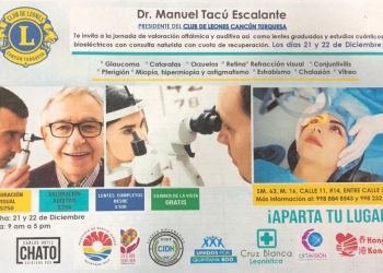JORNADA DE VALORACIÓN OFTÁLMICA Y AUDITIVA EL 21 Y 22 DE DICIEMBRE