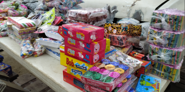 DECOMISAN CERCA DE 200 KILOGRAMOS DE PIROTECNIA EN LA COLONIA EMILIANO ZAPATA