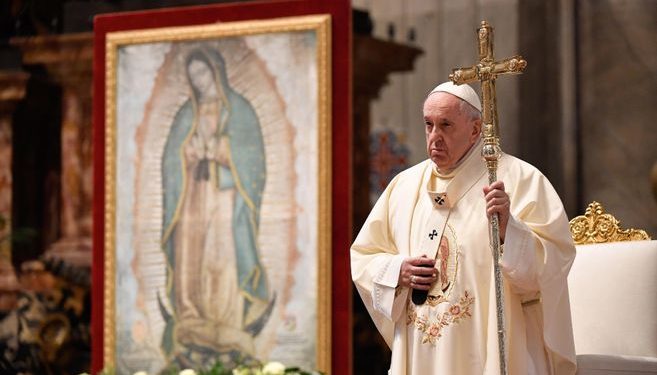 EL PAPA CELEBRÓ LA MISA CON OCASIÓN DE LA FESTIVIDAD DE LA VIRGEN DE GUADALUPE