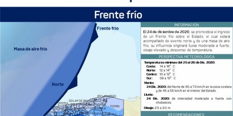 SE PREVÉ FRÍO Y LLUVIAS, ANTES, DURANTE Y DESPUÉS DE NAVIDAD: PROCIVY