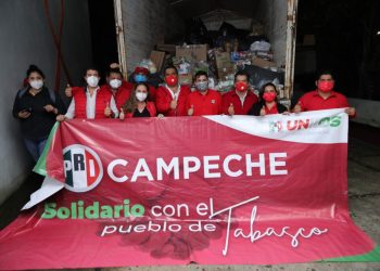 ENTREGA PRI CAMPECHE VÍVERES EN APOYO A TABASCO