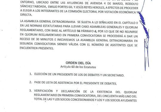 LA CHIHUA” CONVOCA ILEGAL ASAMBLEA DEL SUCHAA