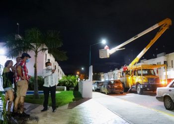 REFUERZA GOBIERNO DE LAURA BERISTAIN ALUMBRADO PÚBLICO PARA SEGURIDAD DE SUS HABITANTES