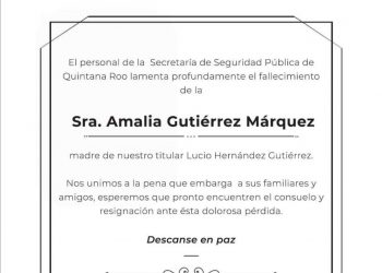 FALLECE LA MADRE DEL RESPONSABLE DE LA SSP LUCIO HERNÁNDEZ GUTIÉRREZ
