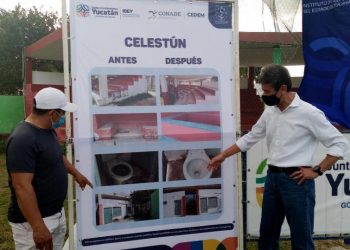 GOBIERNO DEL ESTADO MEJORA INFRAESTRUCTURA DEPORTIVA EN HUNCUMÁ Y CELESTÚN
