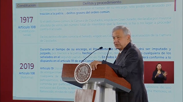 DESDE MAÑANA, LOS PRESIDENTES DE MÉXICO PODRÁN SER JUZGADOS POR CUALQUIER DELITO