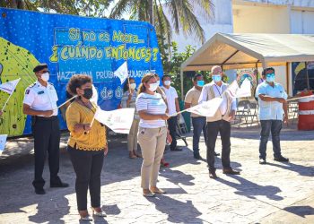 SE UNEN AYUNTAMIENTO Y RED POSITIVA EN CAMPAÑA “PRUEBAS COVID” EN ISLA MUJERES