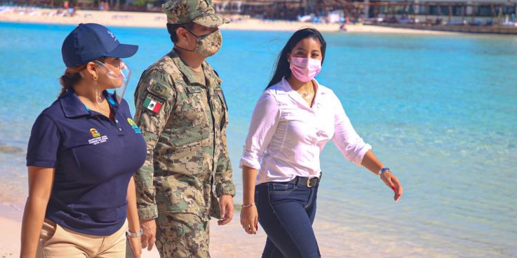 SUPERVISAN AUTORIDADES LAS PLAYAS DE ISLA MUJERES