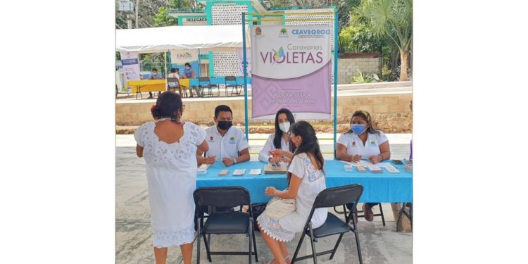 LLEGA CARAVANA VIOLETA A FELIPE CARRILLO PUERTO