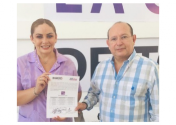 LUPITA ALCOCER RECIBE CONSTANCIA COMO CANDIDATA DEL PES POR LA ALCALDÍA DE BENITO JUÁREZ